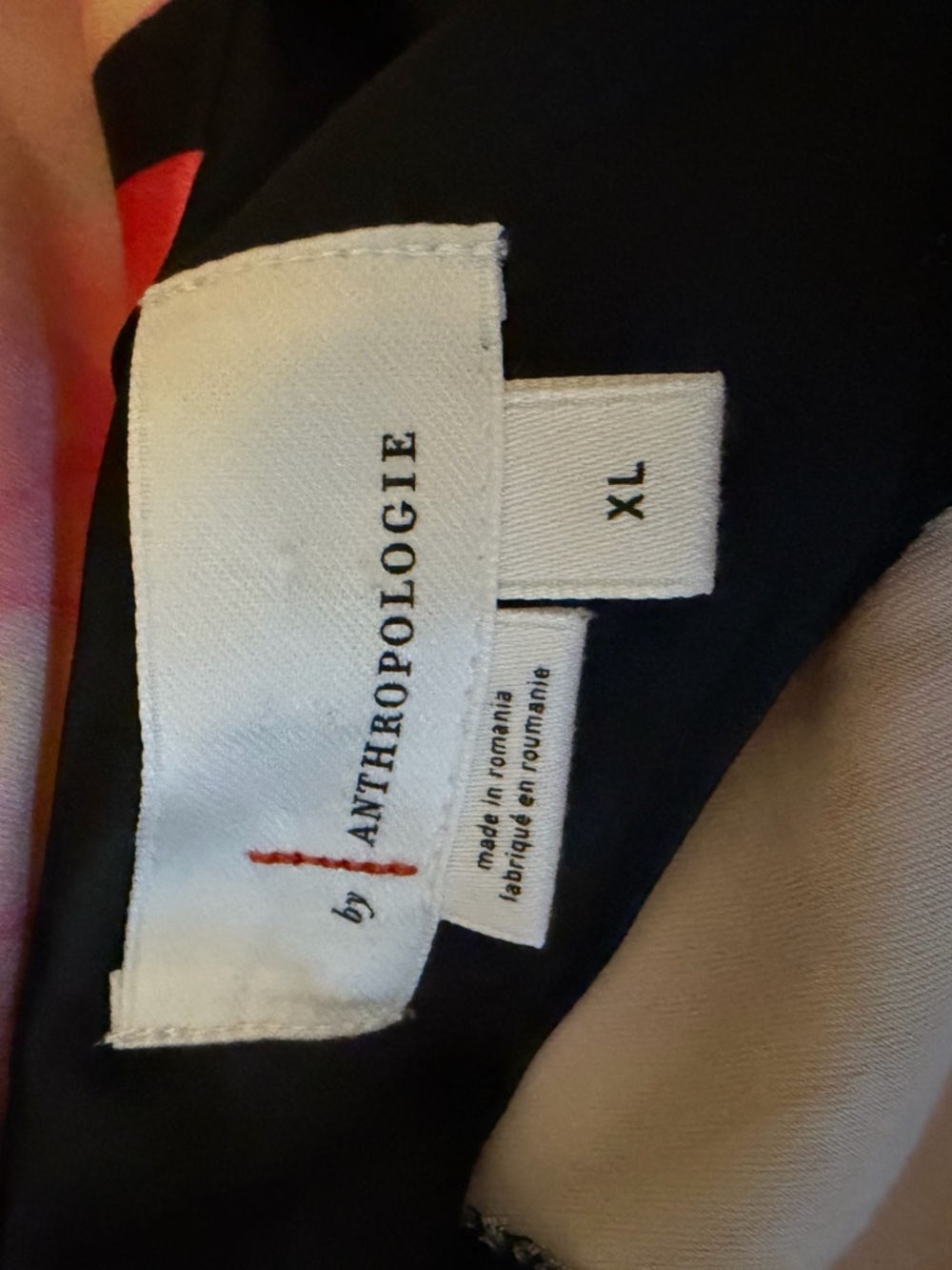 Anthropologie Black Garment with Pink and Coral Accents - Picture 6 of 6